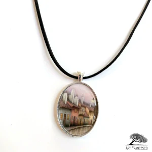 Přívěsek s motivem obrazu Ivana Svatoše-Zlatá ulička - jednoduchý