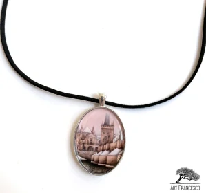 Přívěsek s motivem obrazu Ivana Svatoše-Karlův most- jednoduchý