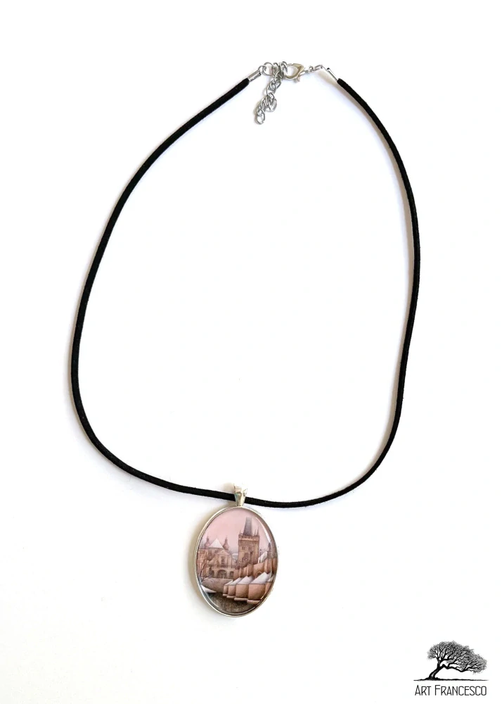 Přívěsek s motivem obrazu Ivana Svatoše-Karlův most- jednoduchý